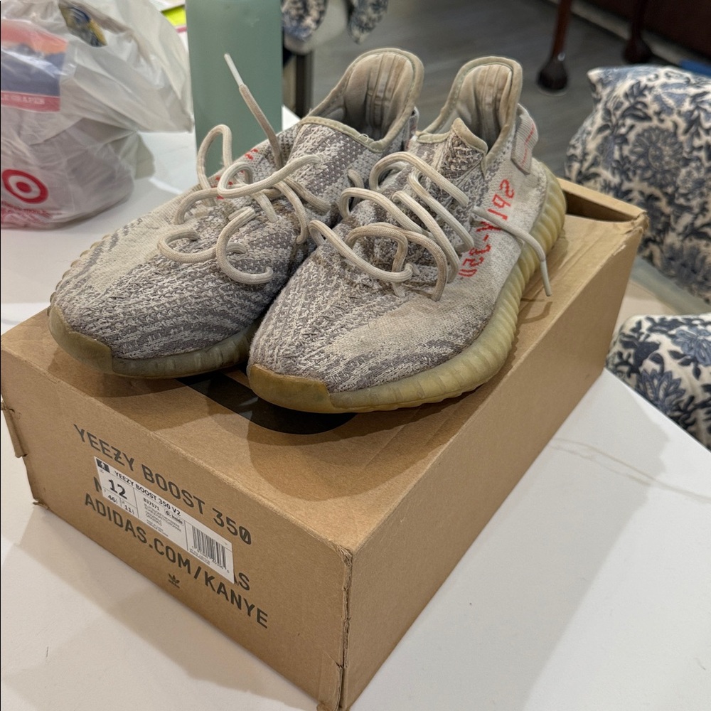 Adidas Yeezy Boost 350 V2 in Gray and Red